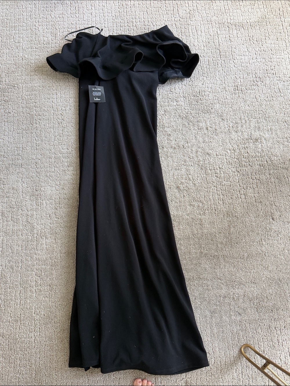 Lulu's off the shoulder gown
